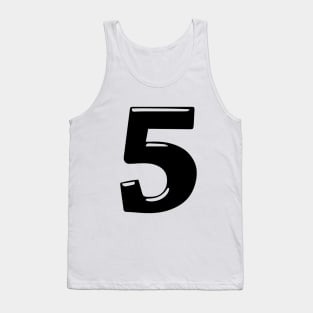 The number 5 in black 3d style font Tank Top